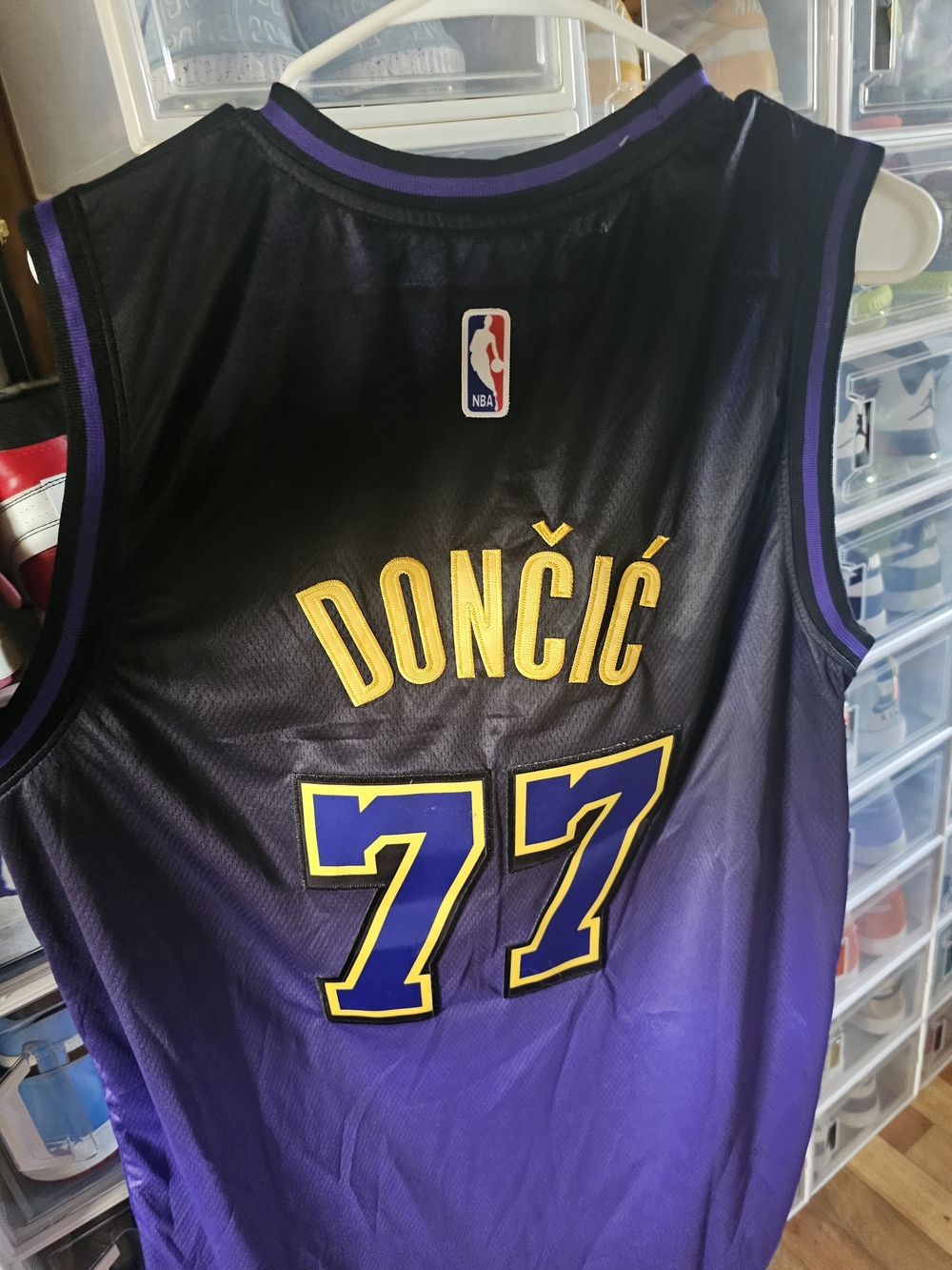 NBA Luka Dončić #77 Purple and Black Jersey